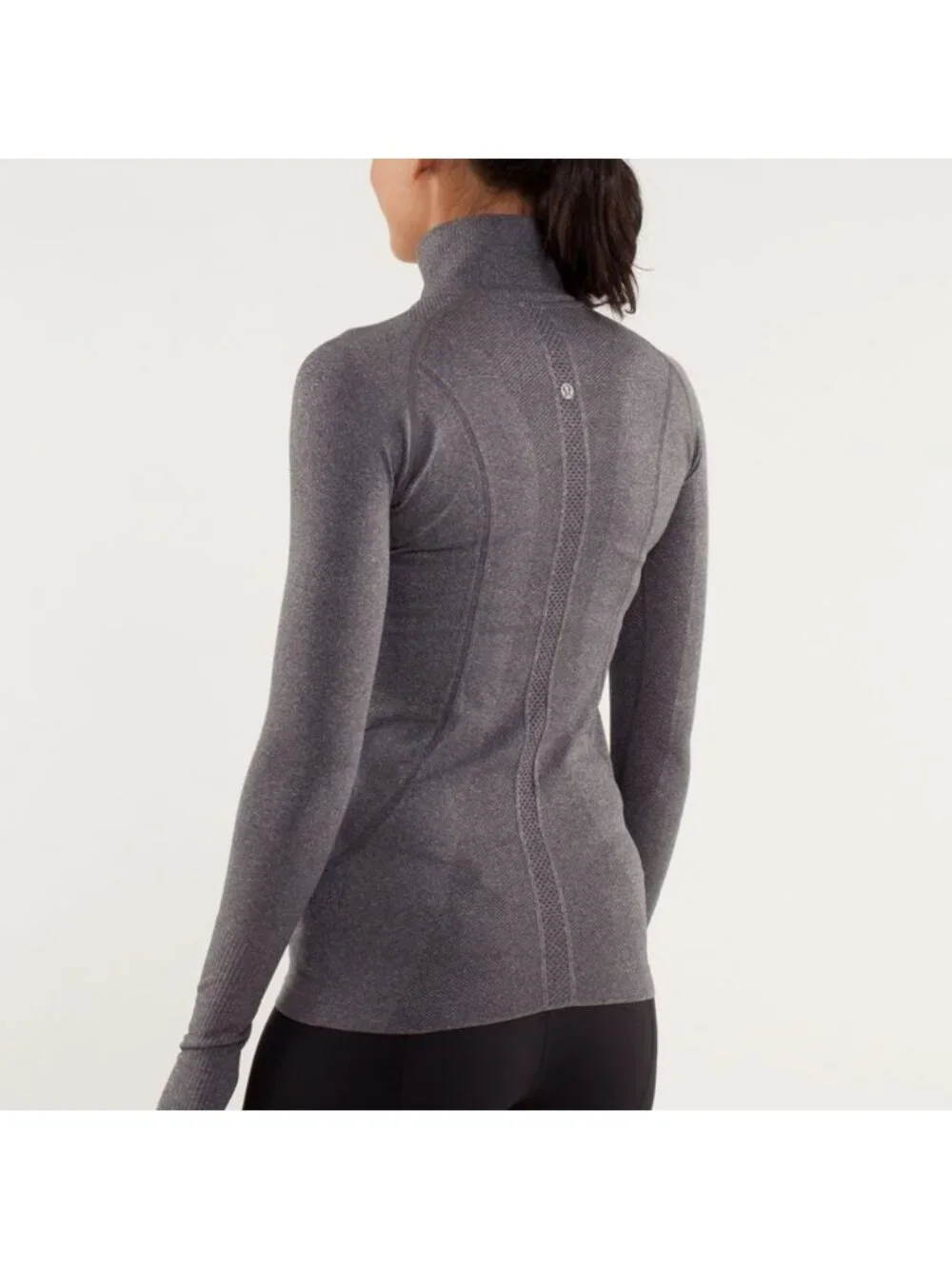 Lululemon Run: Swiftly Tech 1/2 Zip heathered Black (Grey)